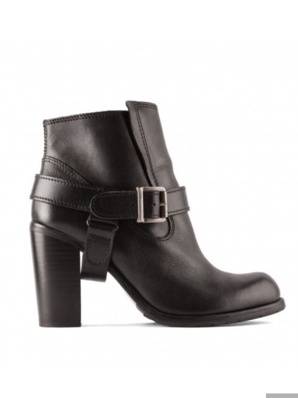 All Saints Jules Leather Buckle Strap Ankle Booties